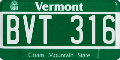 VT license plate BVT316