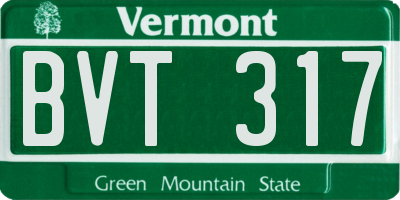 VT license plate BVT317