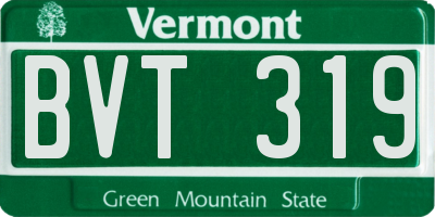 VT license plate BVT319