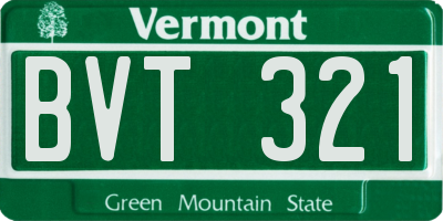 VT license plate BVT321