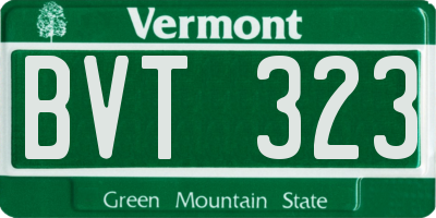 VT license plate BVT323