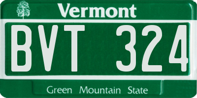 VT license plate BVT324