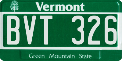 VT license plate BVT326