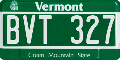 VT license plate BVT327