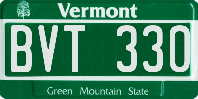 VT license plate BVT330