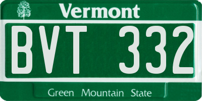 VT license plate BVT332