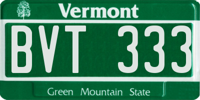 VT license plate BVT333