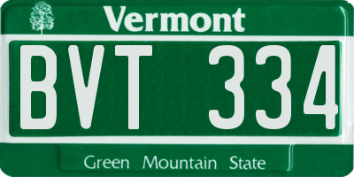 VT license plate BVT334