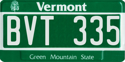 VT license plate BVT335