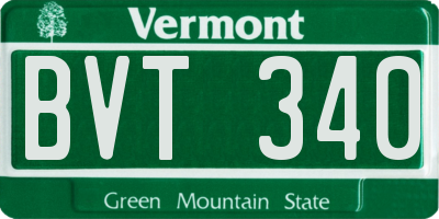 VT license plate BVT340