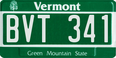 VT license plate BVT341