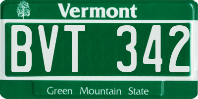 VT license plate BVT342
