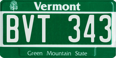 VT license plate BVT343