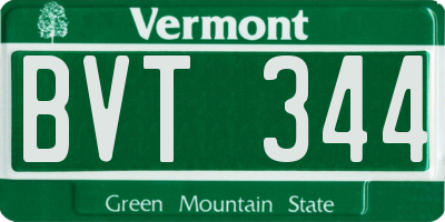 VT license plate BVT344