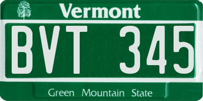 VT license plate BVT345