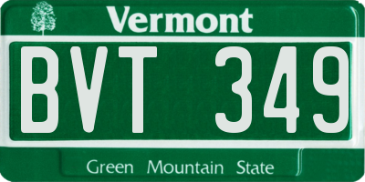 VT license plate BVT349