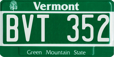 VT license plate BVT352