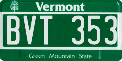 VT license plate BVT353