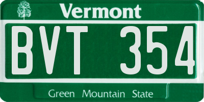 VT license plate BVT354