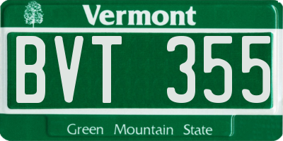 VT license plate BVT355