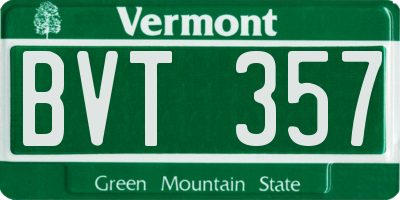 VT license plate BVT357
