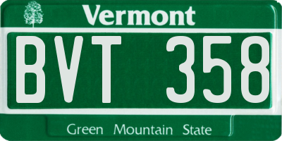 VT license plate BVT358