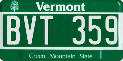 VT license plate BVT359