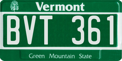 VT license plate BVT361