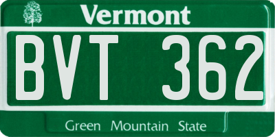 VT license plate BVT362