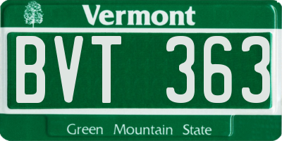 VT license plate BVT363
