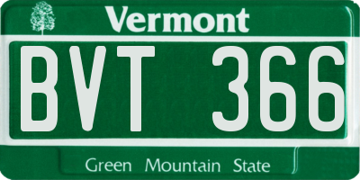 VT license plate BVT366