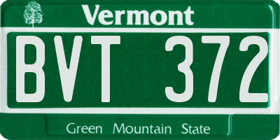 VT license plate BVT372