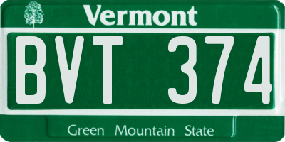 VT license plate BVT374