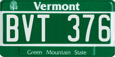 VT license plate BVT376