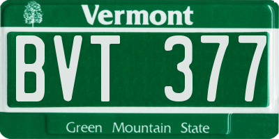 VT license plate BVT377