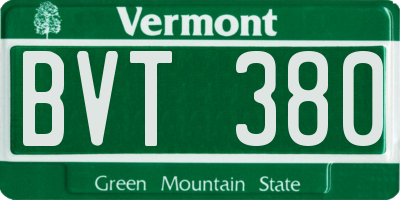 VT license plate BVT380