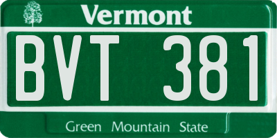 VT license plate BVT381