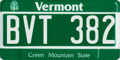 VT license plate BVT382