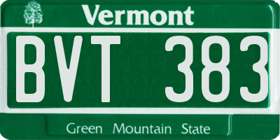 VT license plate BVT383
