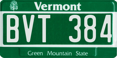 VT license plate BVT384