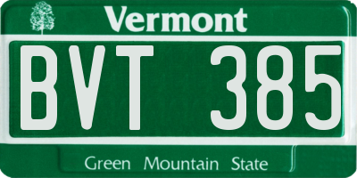 VT license plate BVT385