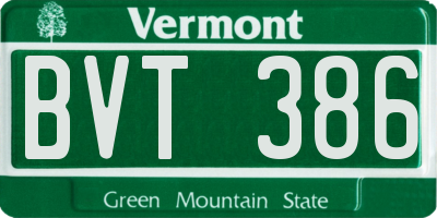 VT license plate BVT386