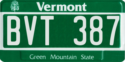 VT license plate BVT387