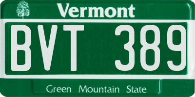 VT license plate BVT389