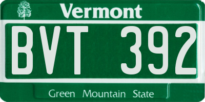 VT license plate BVT392
