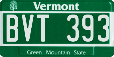 VT license plate BVT393