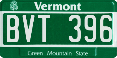 VT license plate BVT396