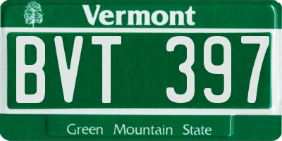 VT license plate BVT397