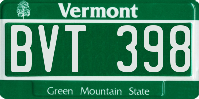 VT license plate BVT398