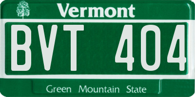 VT license plate BVT404